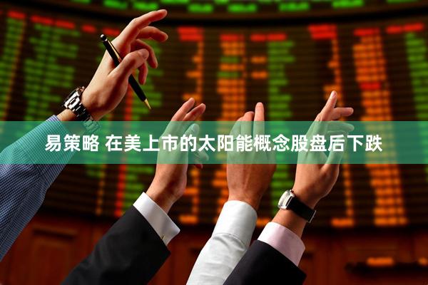 易策略 在美上市的太阳能概念股盘后下跌